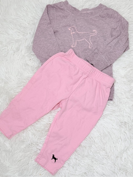The Black Dog Other - The Black Dog Pink 2 Piece Outfit Set 12M Long Sleeve Top Pants Cotton